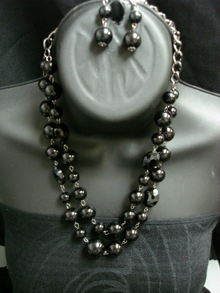 Black Pearl Fashion Necklace Set